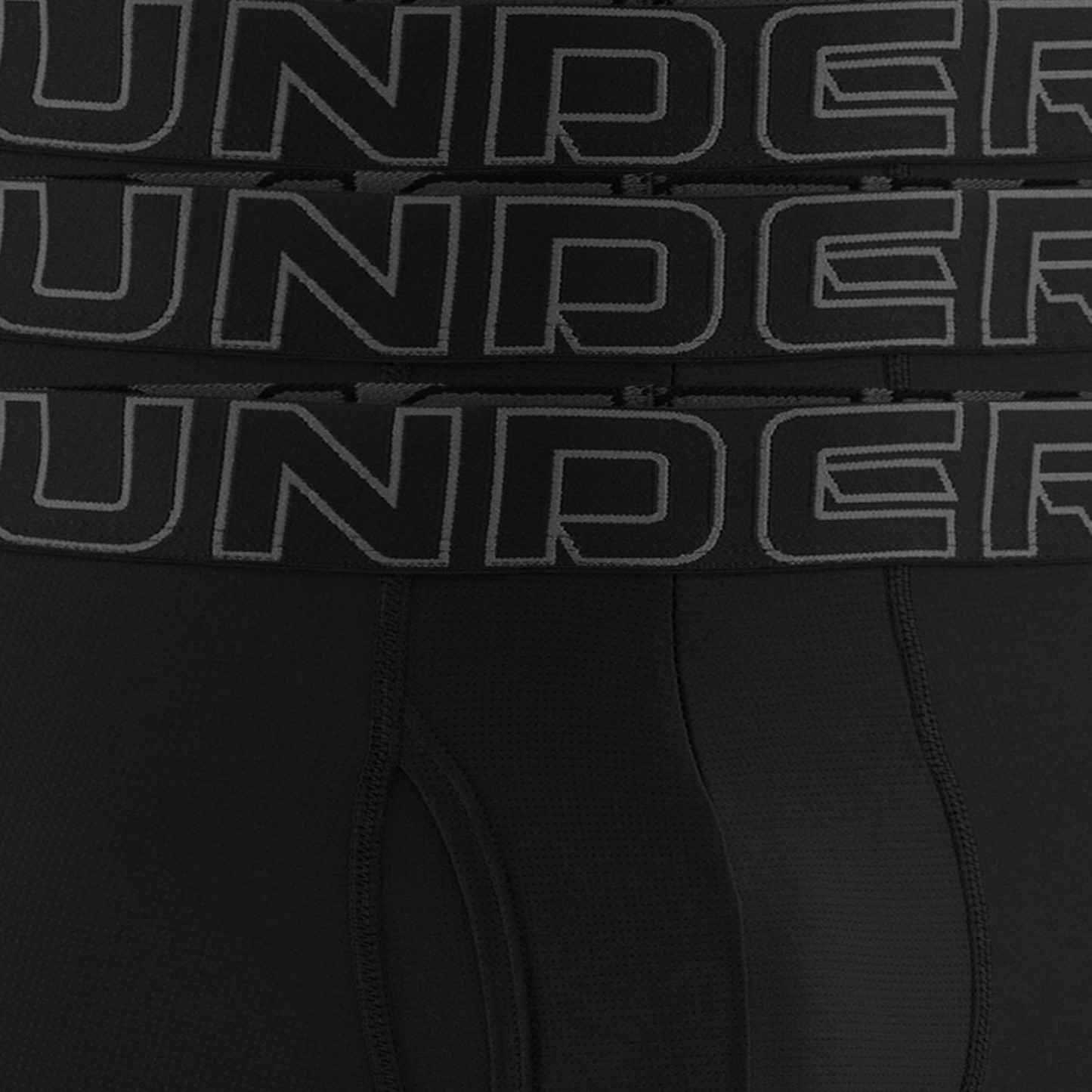 Under Armour Performance Tech Mesh Boxer Brief- Solid 9IN 3PK - Men's - Black/Black/Black