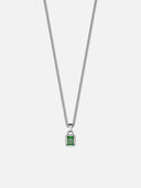 GREEN GEMSTONE CHAIN | Silver