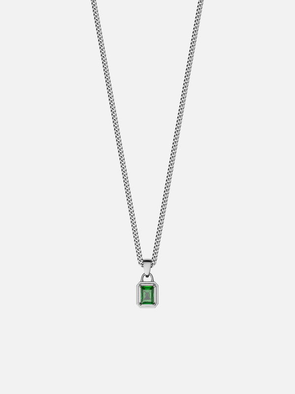 GREEN GEMSTONE CHAIN | Silver