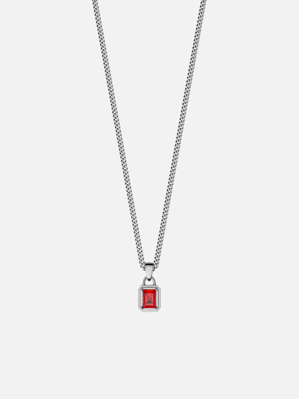 RED GEMSTONE CHAIN | Silver