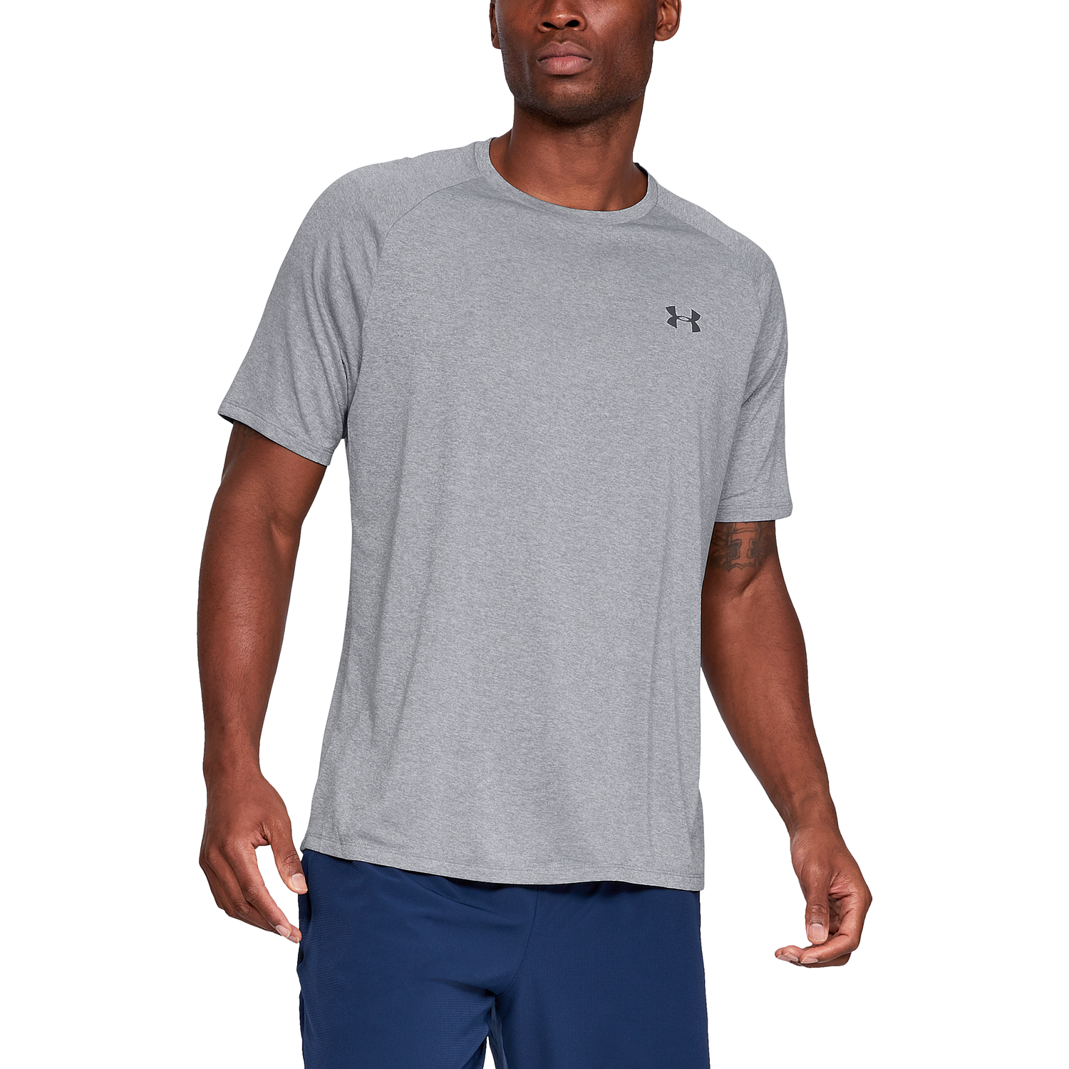 Under Armour Tech 2.0 Short Sleeve T-Shirt - Men's - Steel Light Heather/Black