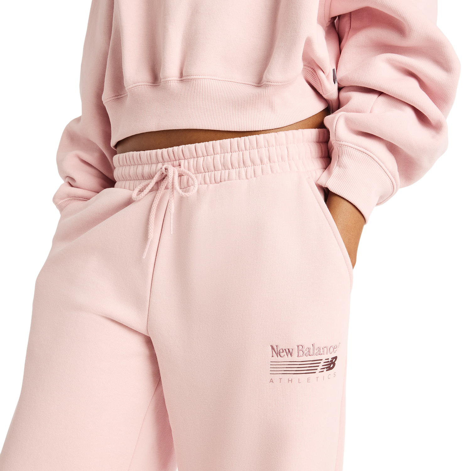 New Balance Trackside Fleece Pants - Women's - Pink Chalk