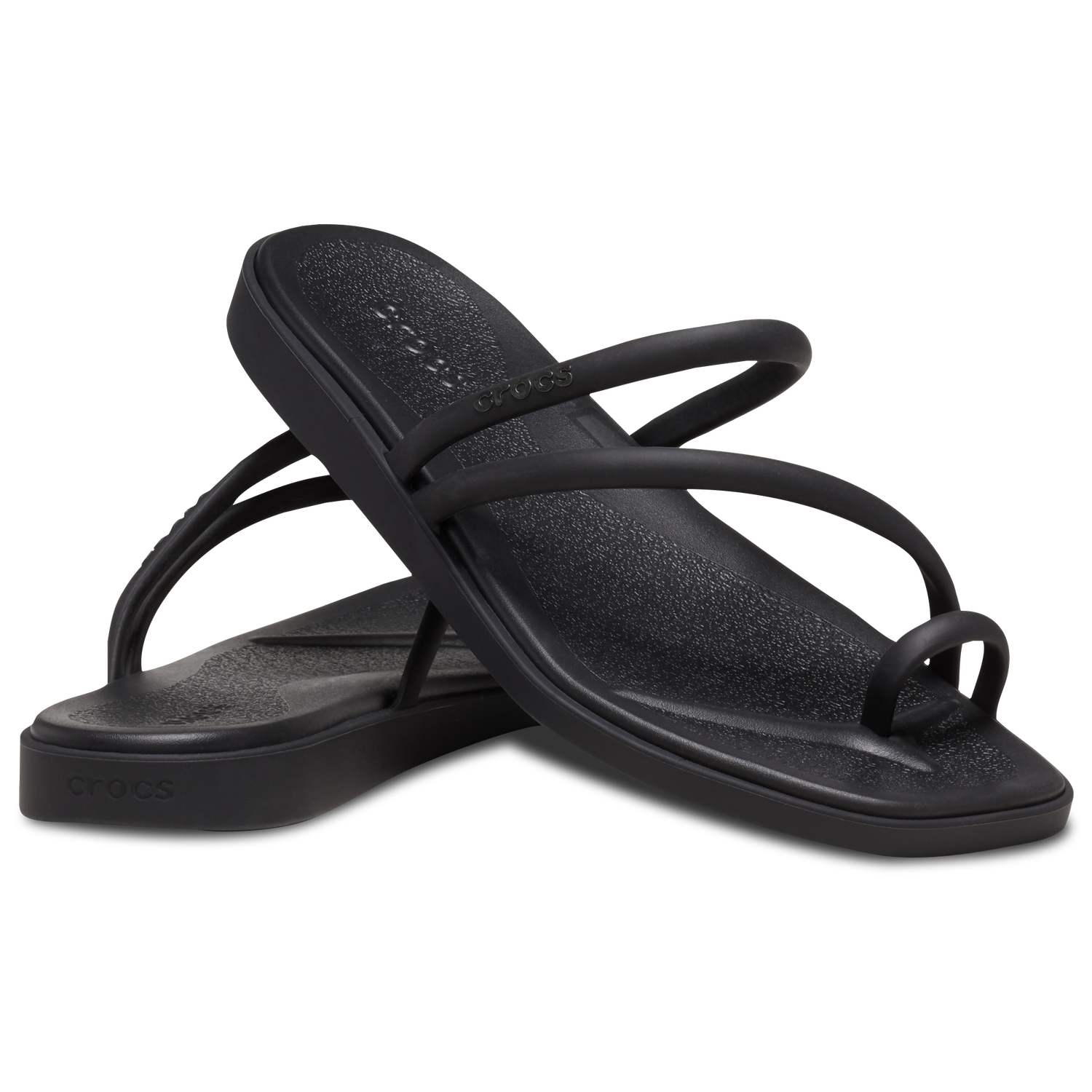 Crocs Miami Toe Loop Sandals - Women's - Black