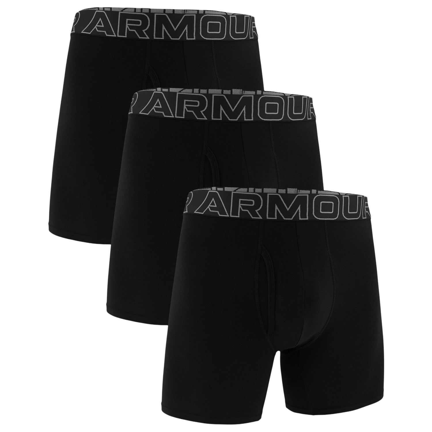 Under Armour Performance Cotton Brief- Solid 6IN 3PK - Men's - Black/Black/Black