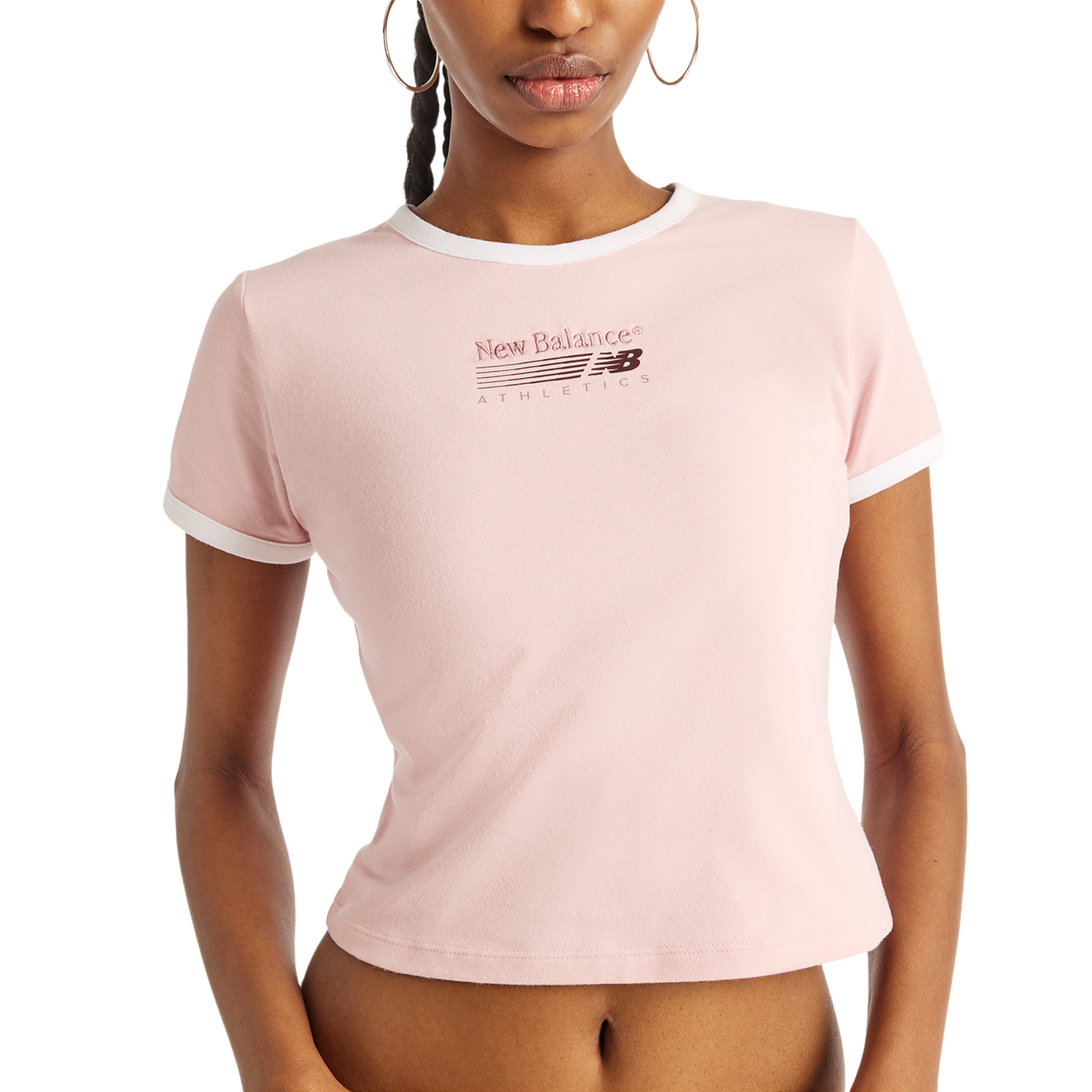 New Balance Trackside Ringer T-Shirt - Women's - Pink Chalk