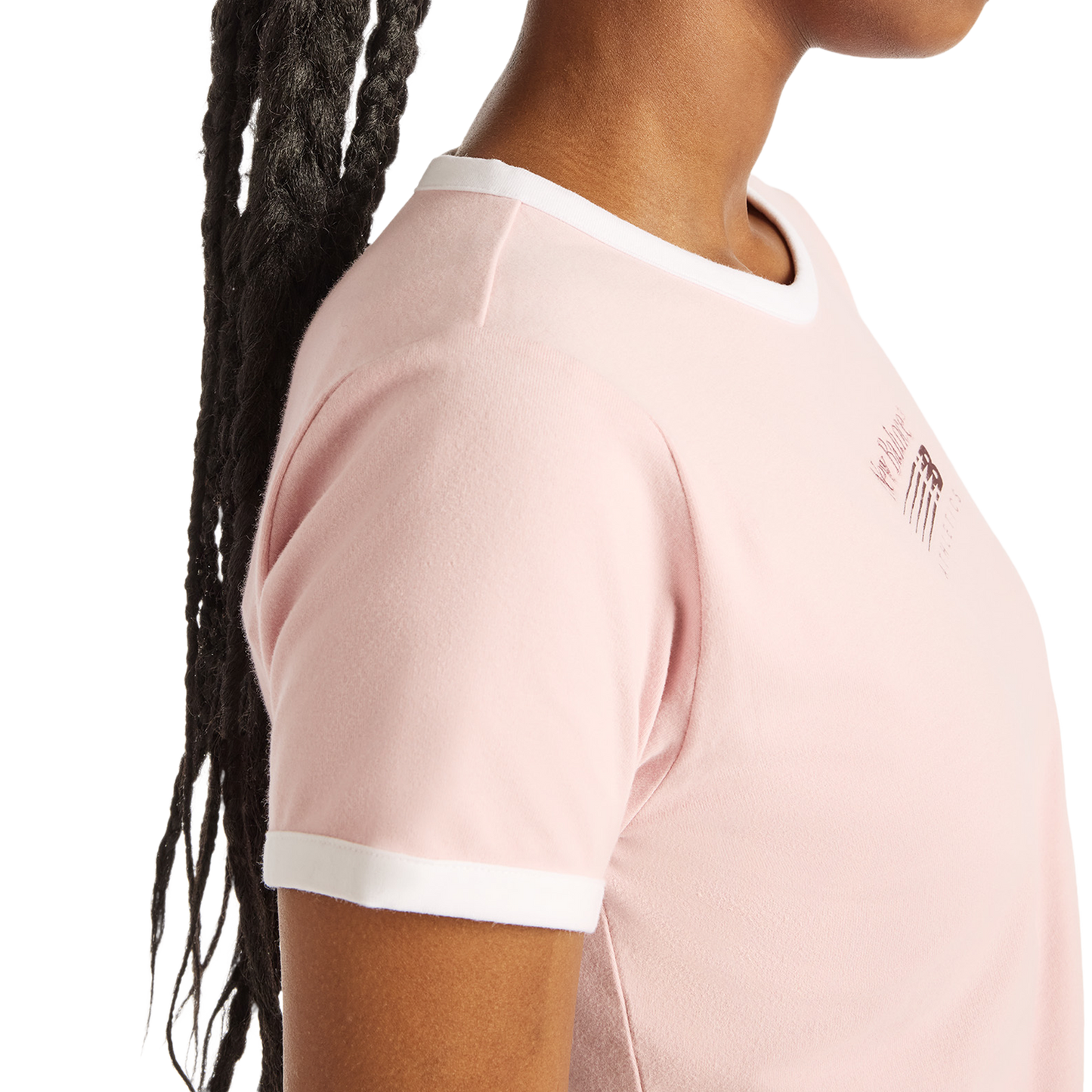 New Balance Trackside Ringer T-Shirt - Women's - Pink Chalk