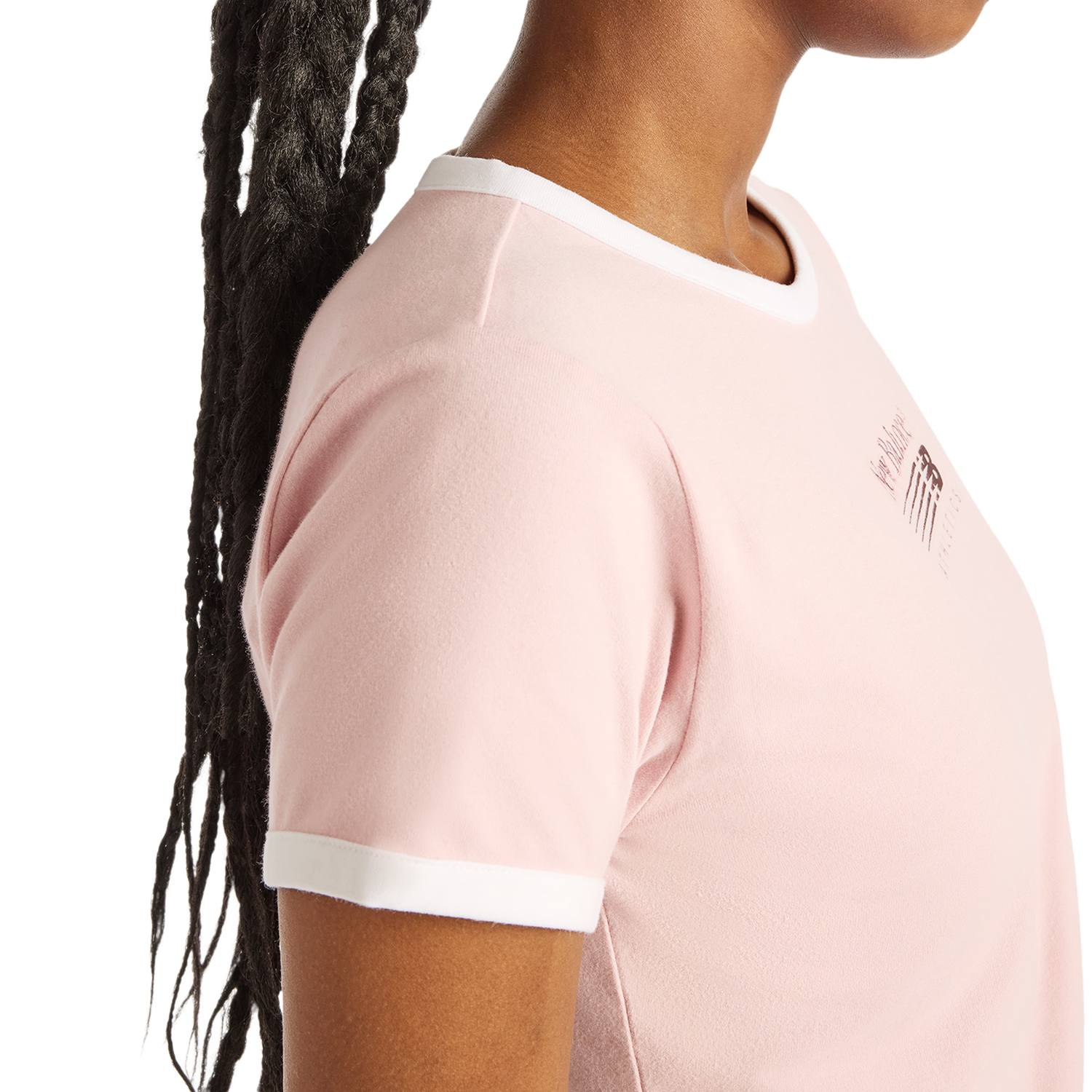 New Balance Trackside Ringer T-Shirt - Women's - Pink Chalk
