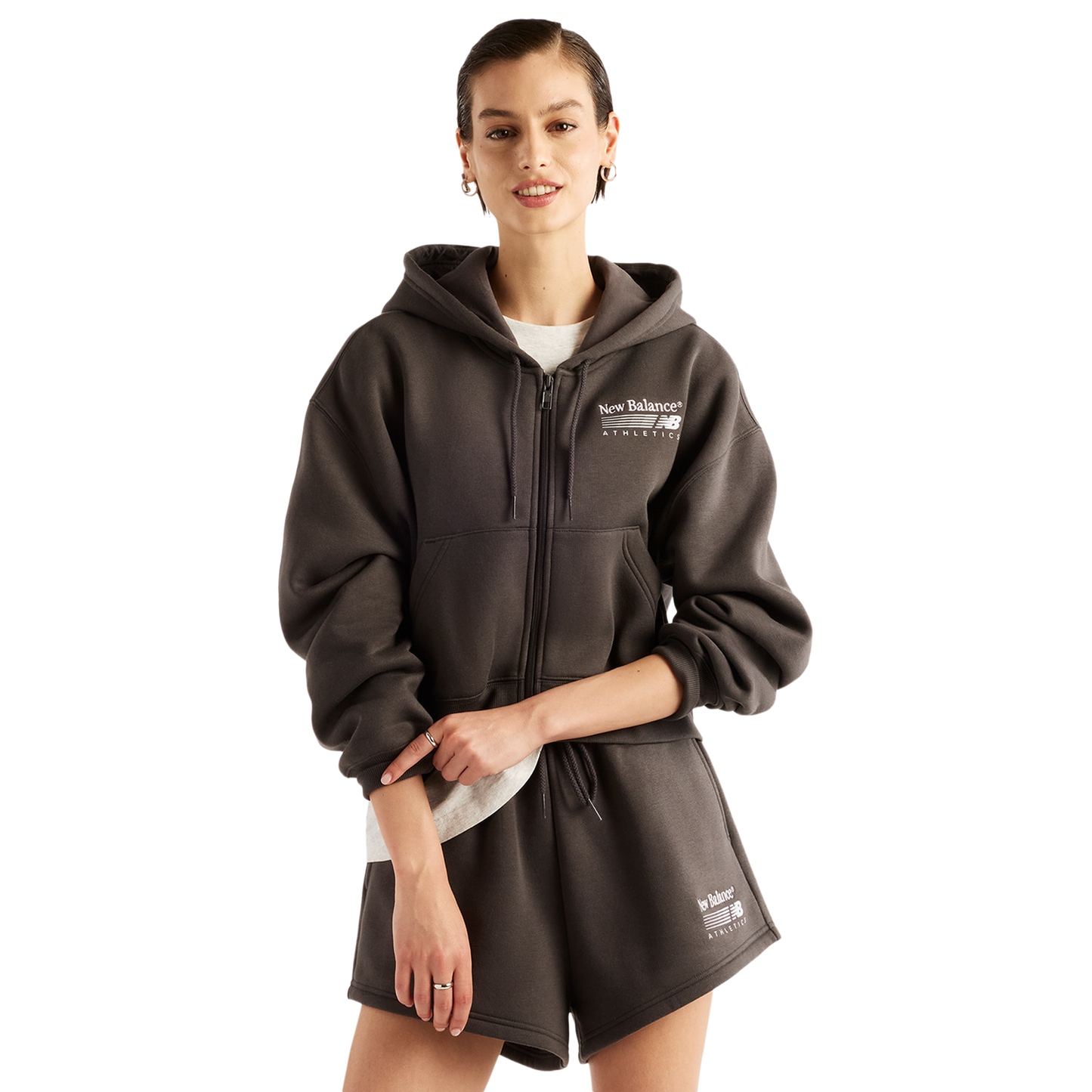 New Balance Trackside Fleece Full-Zip - Women's - Black Cement