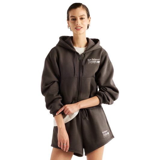New Balance Trackside Fleece Full-Zip - Women's - Black Cement