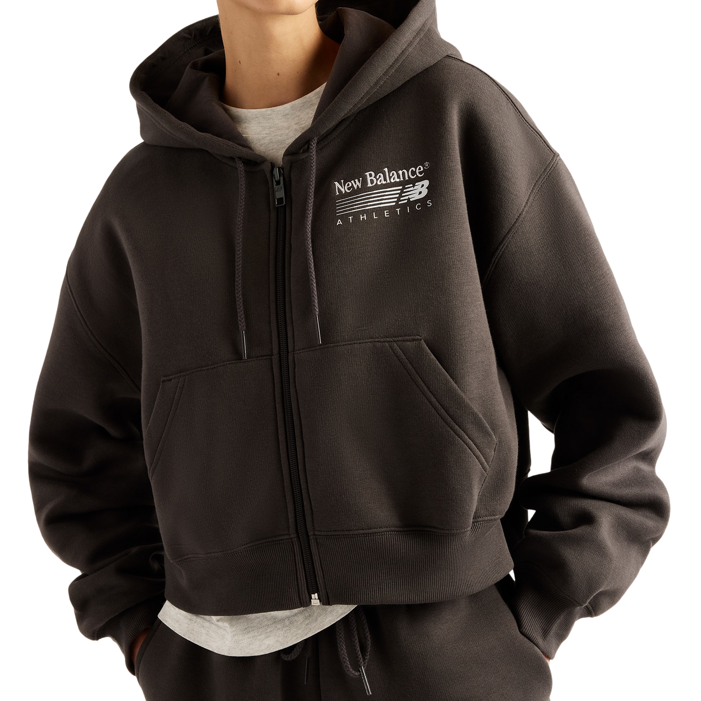New Balance Trackside Fleece Full-Zip - Women's - Black Cement