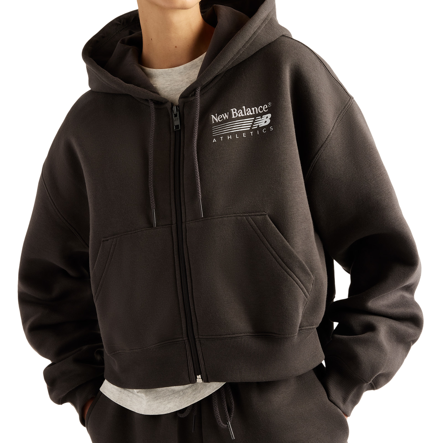 New Balance Trackside Fleece Full-Zip - Women's - Black Cement