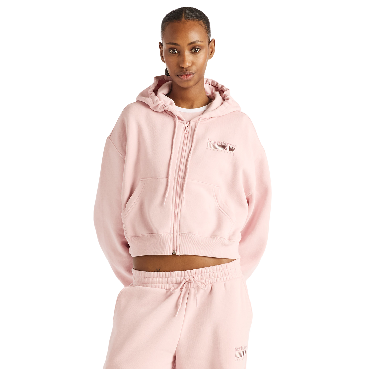 New Balance Trackside Fleece Full-Zip - Women's - Pink Chalk