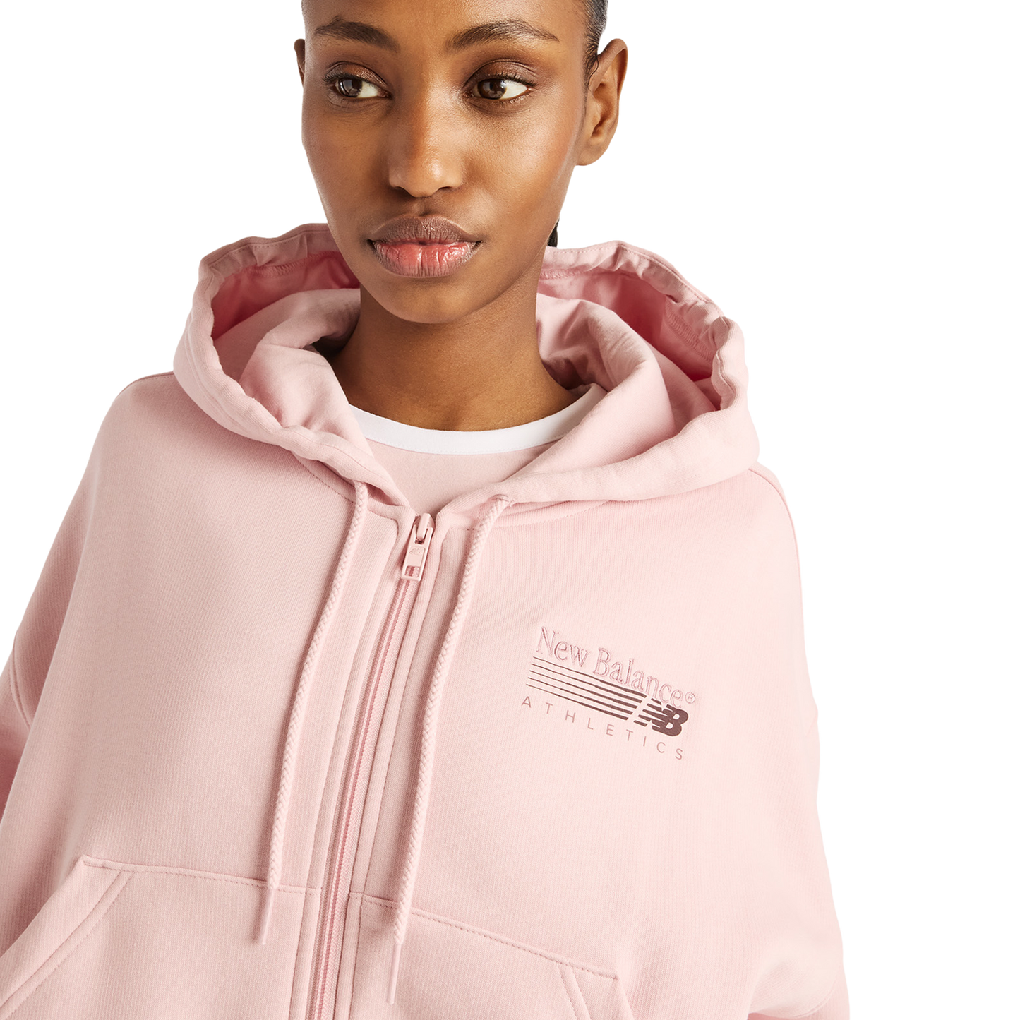 New Balance Trackside Fleece Full-Zip - Women's - Pink Chalk