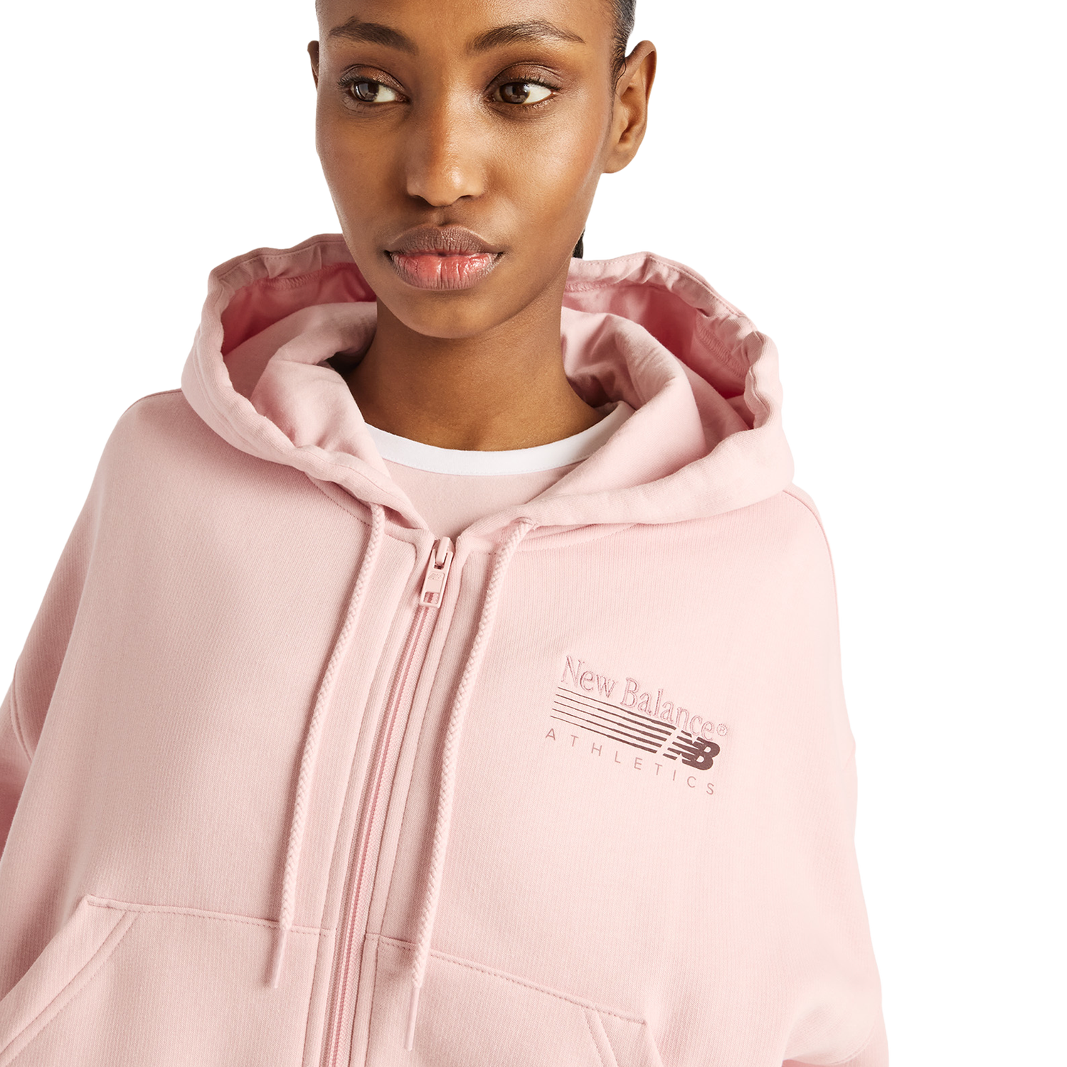 New Balance Trackside Fleece Full-Zip - Women's - Pink Chalk