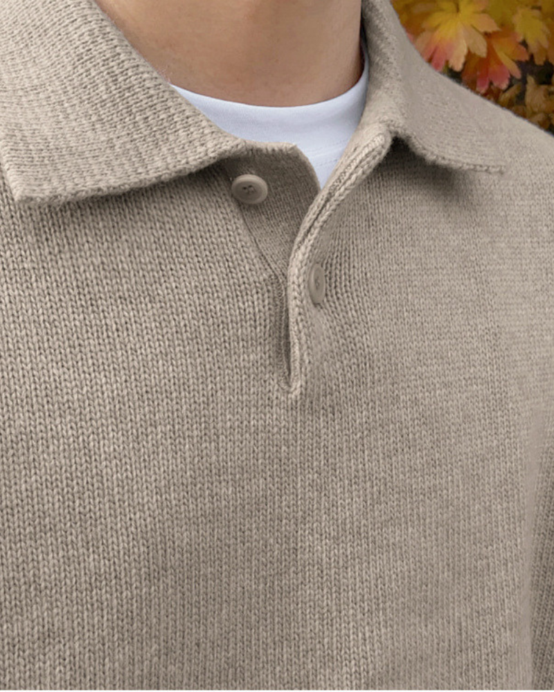 Woolen Button Half Zip - foto 4