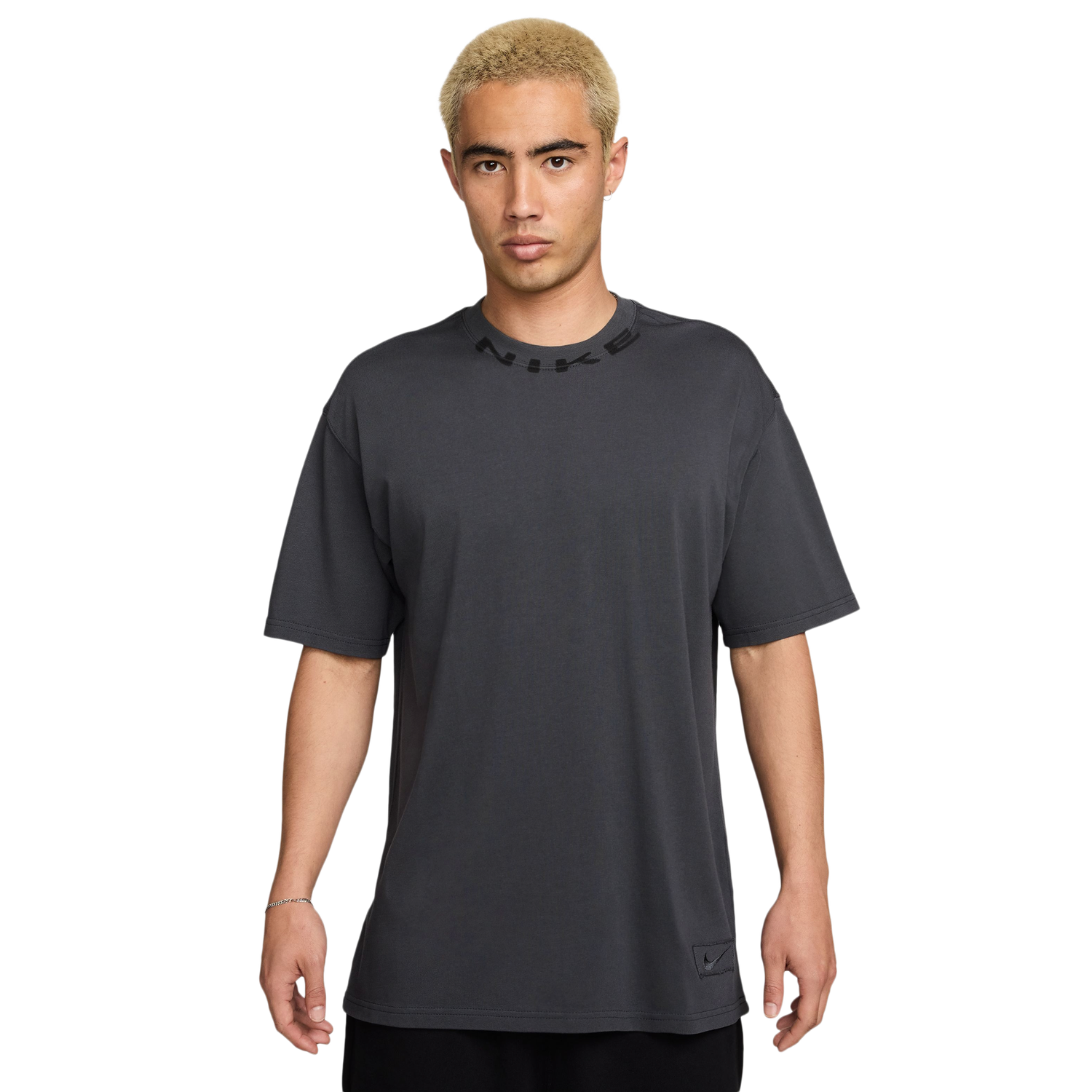 Nike NSW T Shirt OC Collar Print - Men's - Anthracite