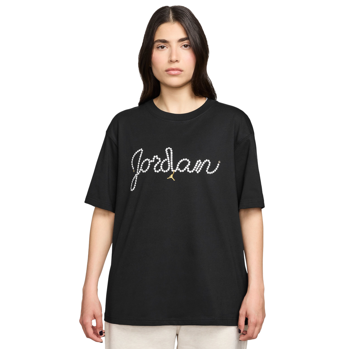 Jordan BRK Short Sleeve GFX T-Shirt AJXI - Women's - Black/White