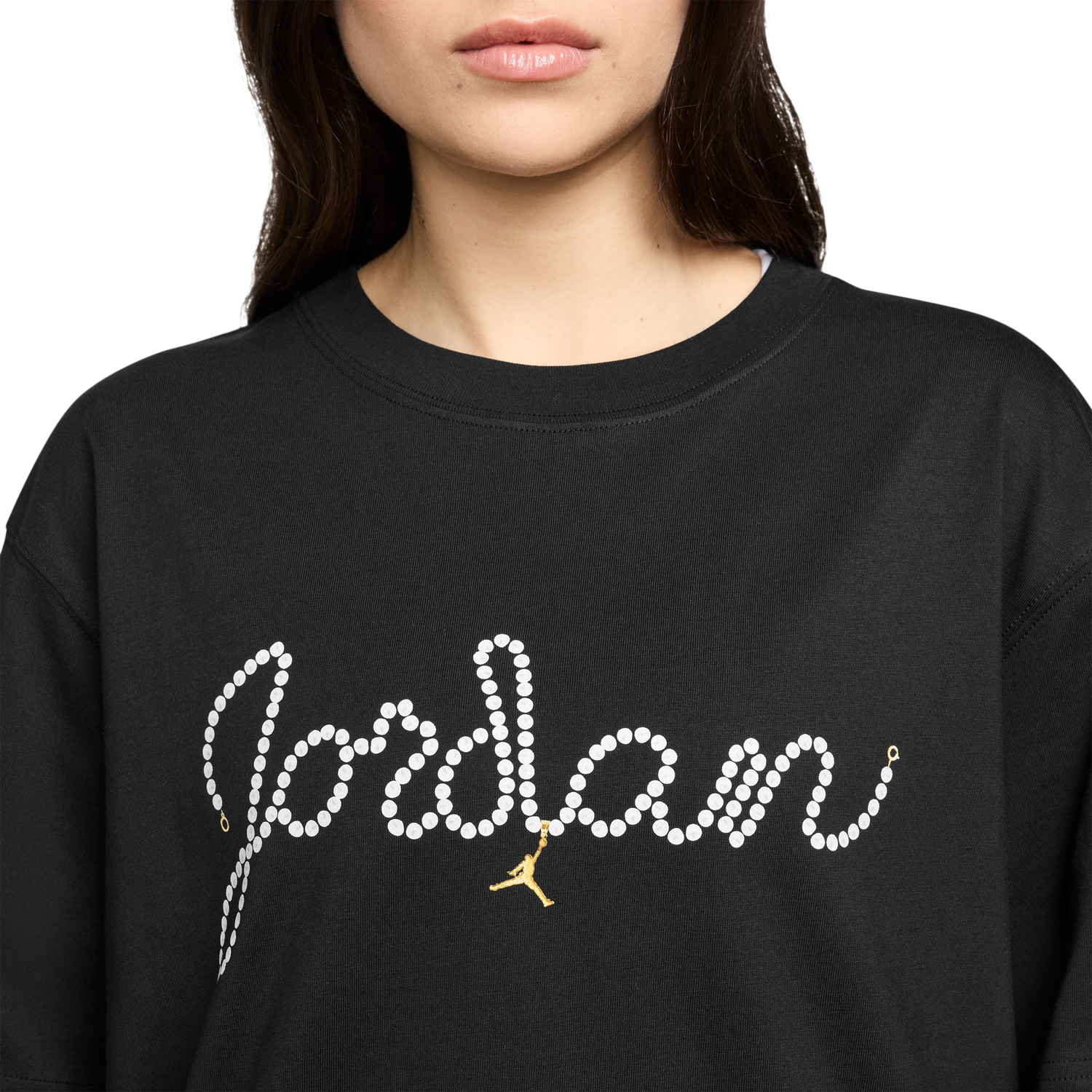 Jordan BRK Short Sleeve GFX T-Shirt AJXI - Women's - Black/White