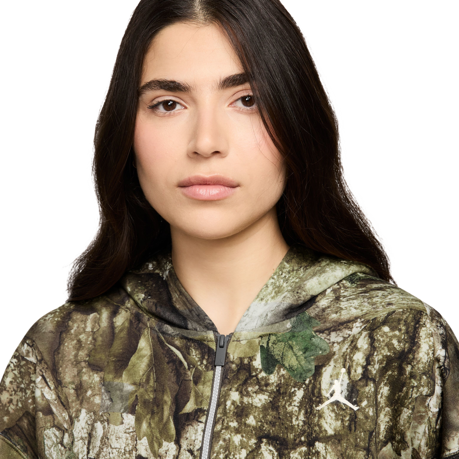 Jordan BRK Fleece Mod Crop T-Shirt - Women's - Brown/Olive