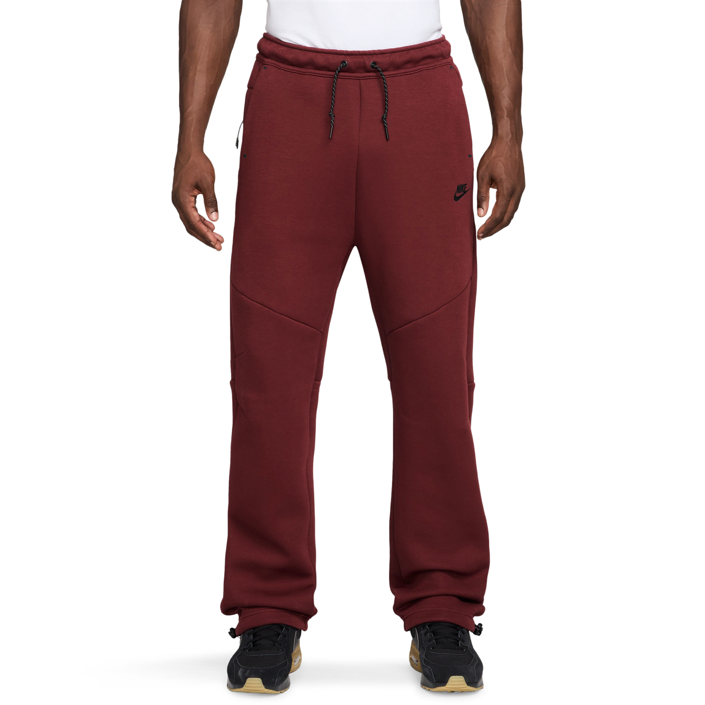 Nike Tech Fleece Open Hem Pants - Men's - Black/Maroon