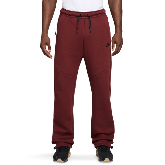 Nike Tech Fleece Open Hem Pants - Men's - Black/Maroon