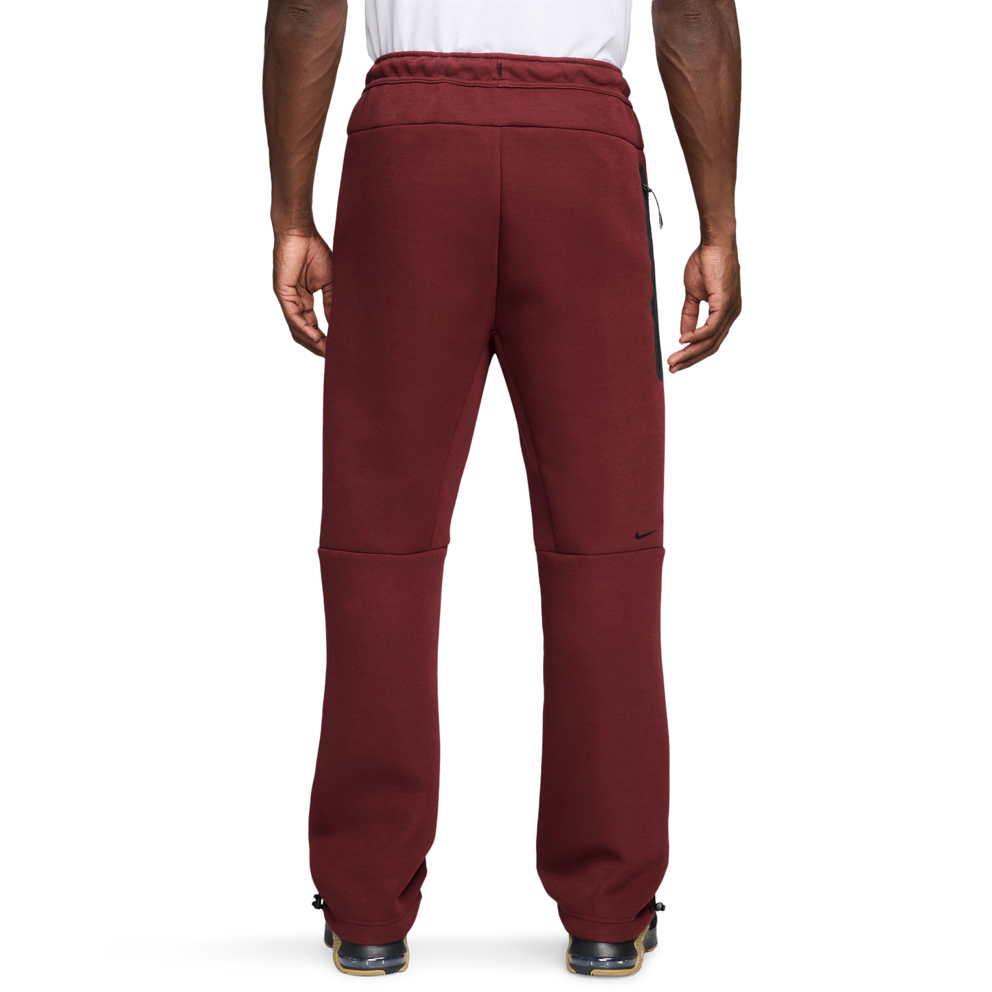 Nike Tech Fleece Open Hem Pants - Men's - Black/Maroon