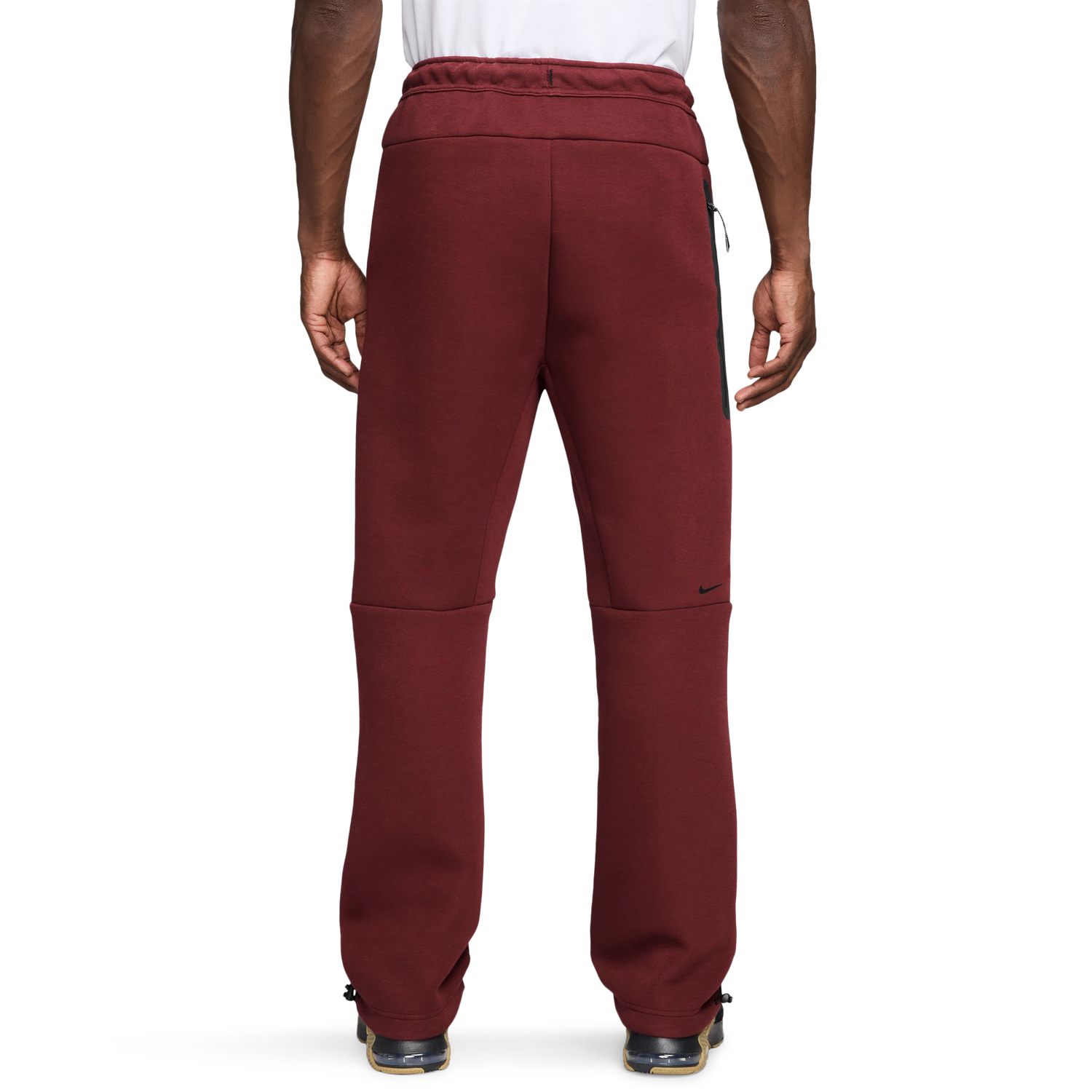 Nike Tech Fleece Open Hem Pants - Men's - Black/Maroon
