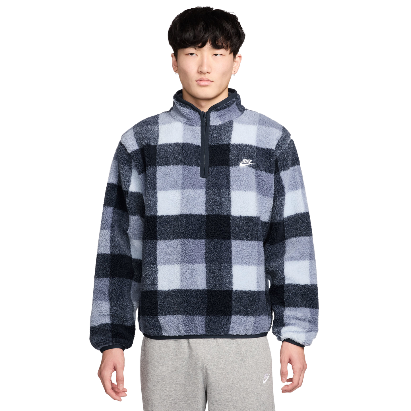 Nike Club Seasonal Winterized All Over Print Half-Zip - Men's - Navy/Blue