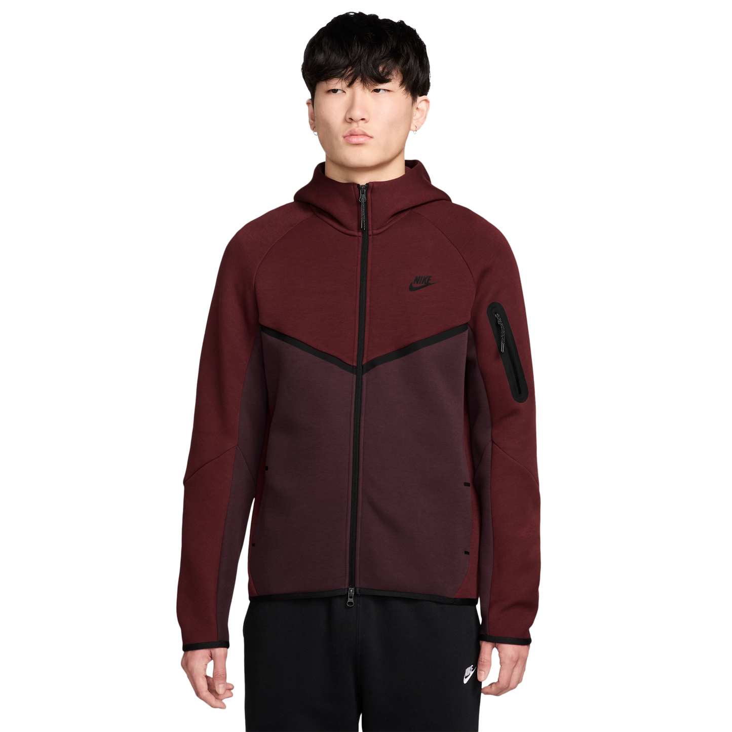 Nike Tech Fleece Full-Zip Windrunner Hoodie - Men's - Maroon/Maroon