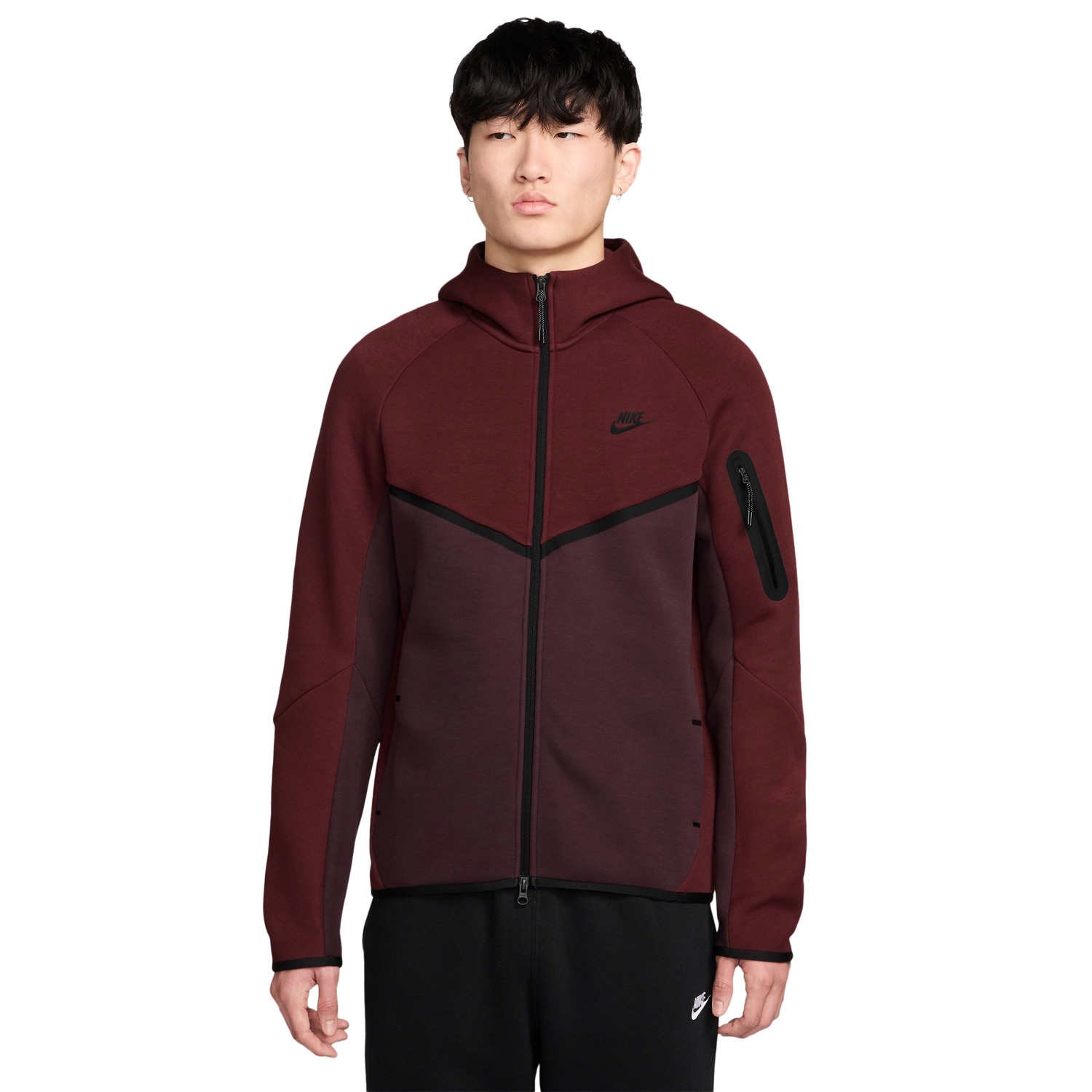Nike Tech Fleece Full-Zip Windrunner Hoodie - Men's - Maroon/Maroon