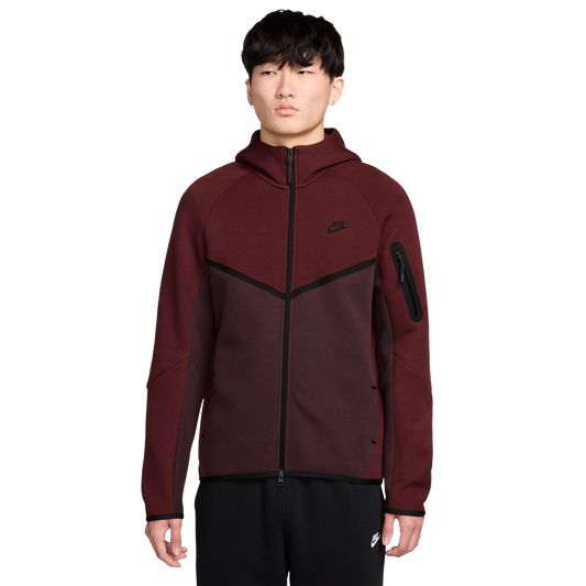 Nike Tech Fleece Full-Zip Windrunner Hoodie - Men's - Maroon/Maroon