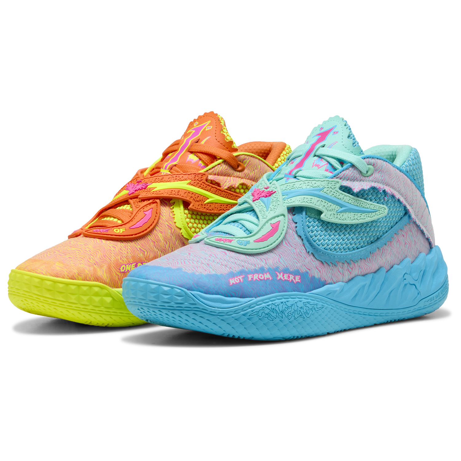 PUMA MB.05 Rick & Morty - Men's - Electric Peppermint/Rickie Orange/Blue