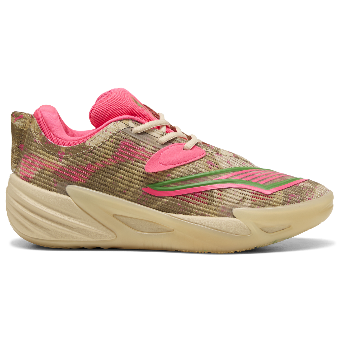 PUMA All-Pro Nitro 2 Flau'jae - Men's - Sand Dune/Pure Pink/Green Fruit
