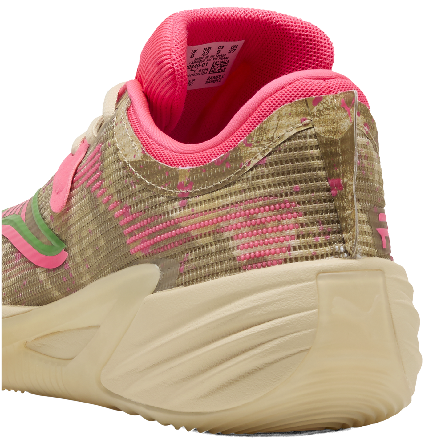 PUMA All-Pro Nitro 2 Flau'jae - Men's - Sand Dune/Pure Pink/Green Fruit