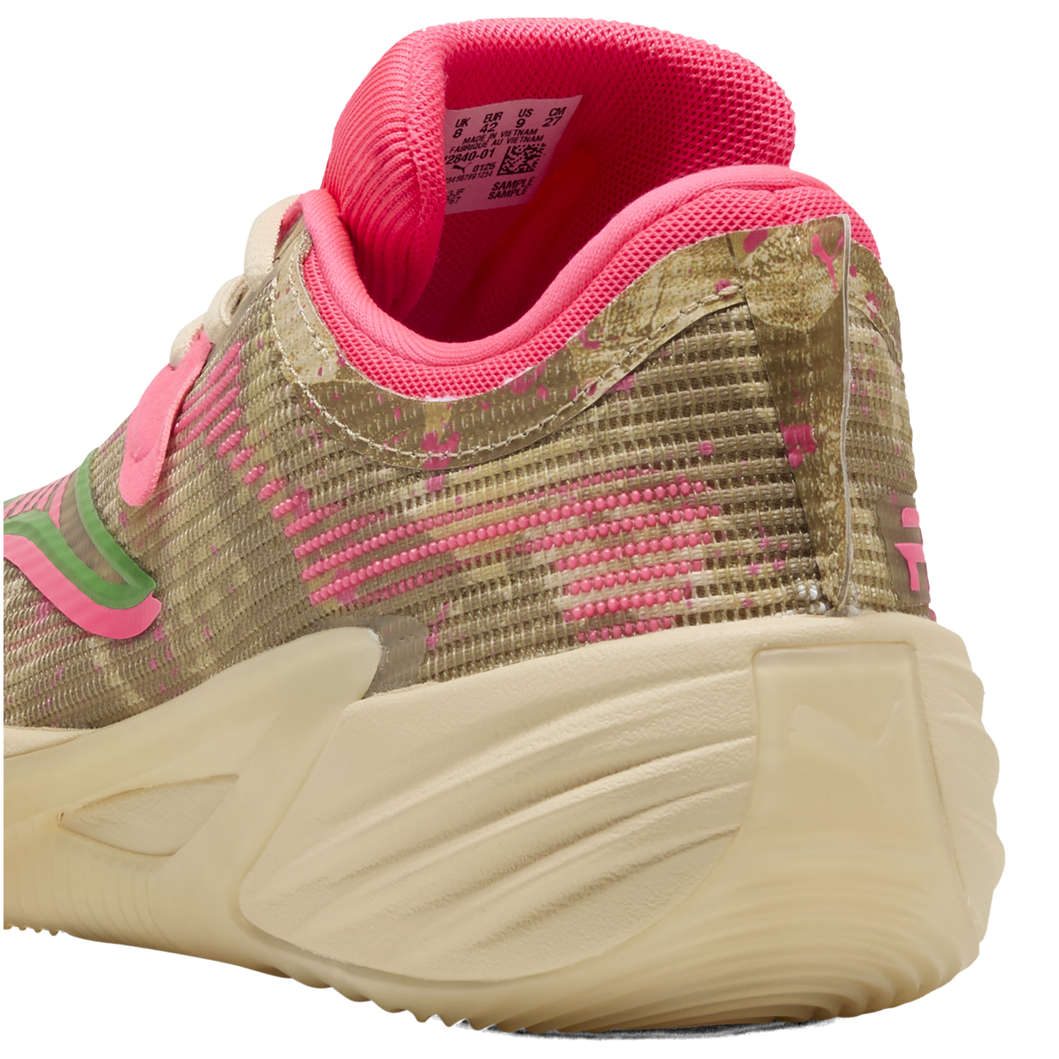 PUMA All-Pro Nitro 2 Flau'jae - Men's - Sand Dune/Pure Pink/Green Fruit