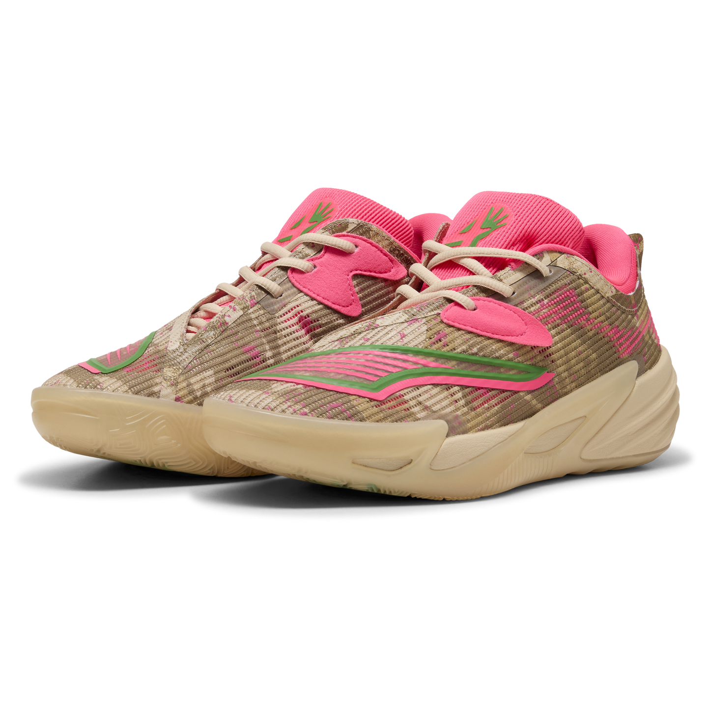 PUMA All-Pro Nitro 2 Flau'jae - Men's - Sand Dune/Pure Pink/Green Fruit