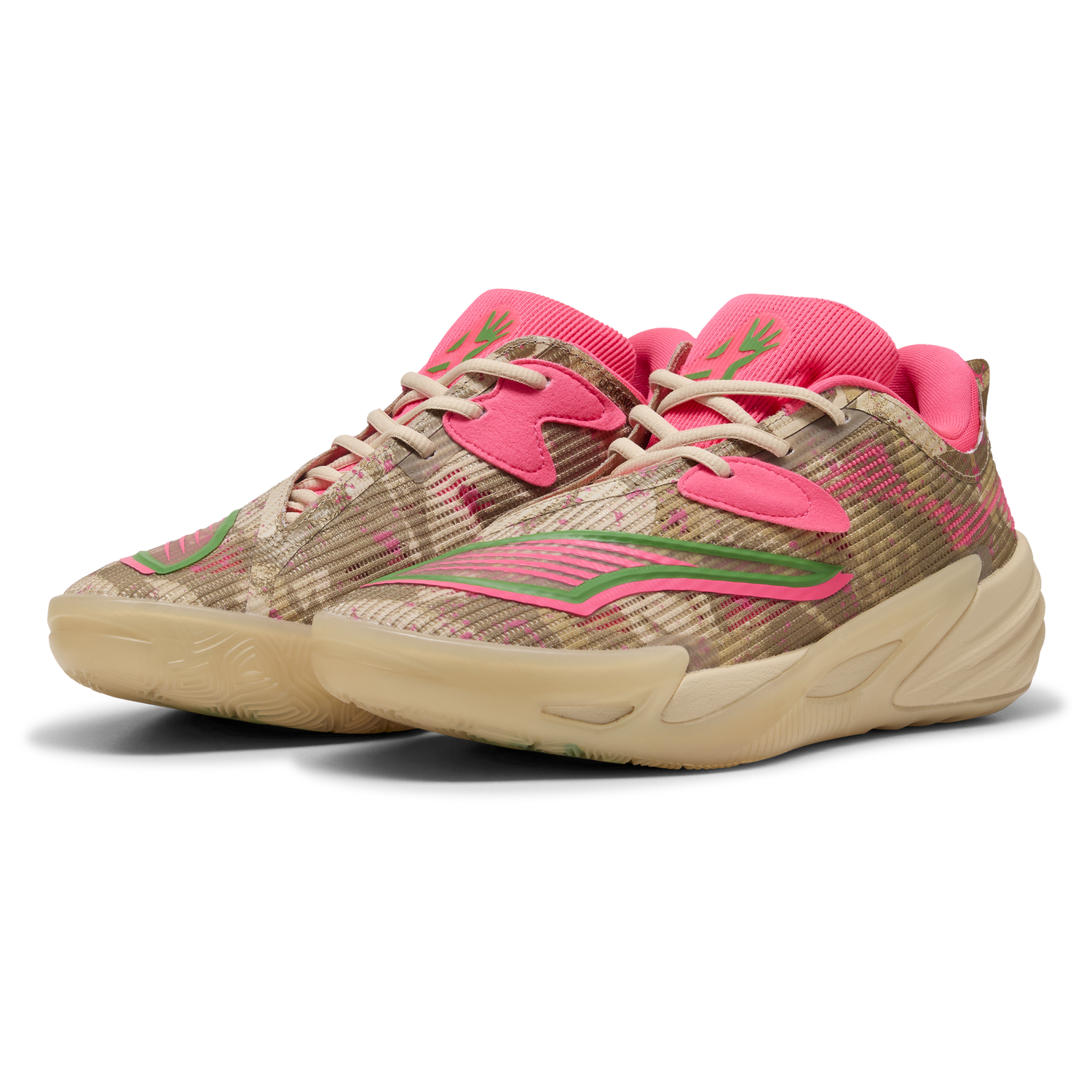 PUMA All-Pro Nitro 2 Flau'jae - Men's - Sand Dune/Pure Pink/Green Fruit
