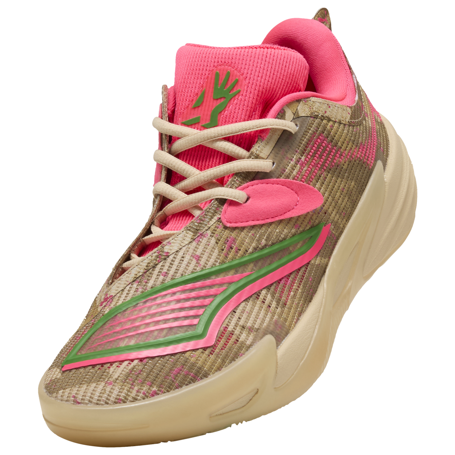 PUMA All-Pro Nitro 2 Flau'jae - Men's - Sand Dune/Pure Pink/Green Fruit