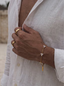 WHITE CLOVER BRACELET | 18K Gold