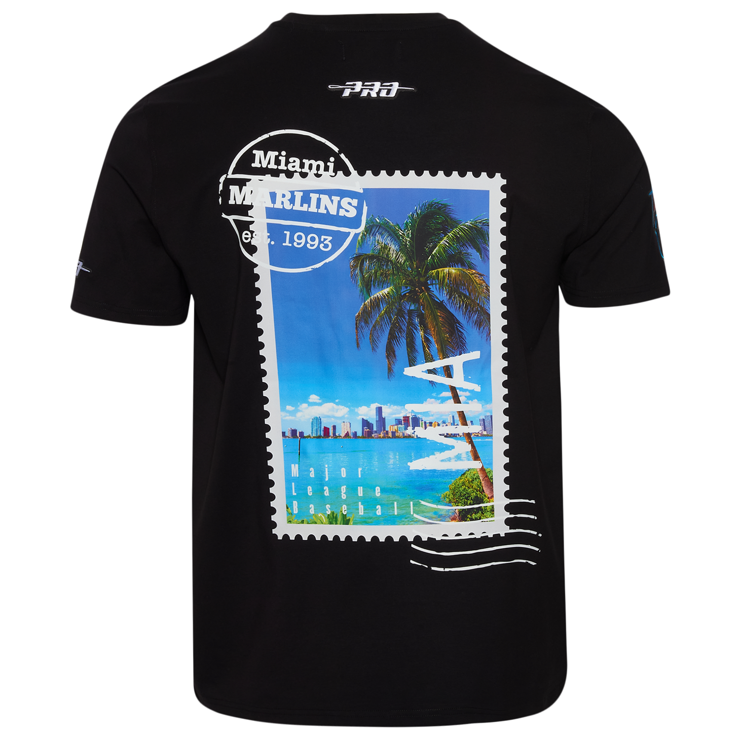 Pro Standard Miami Marlins Postage SJ T-Shirt - Men's - Black/Multi