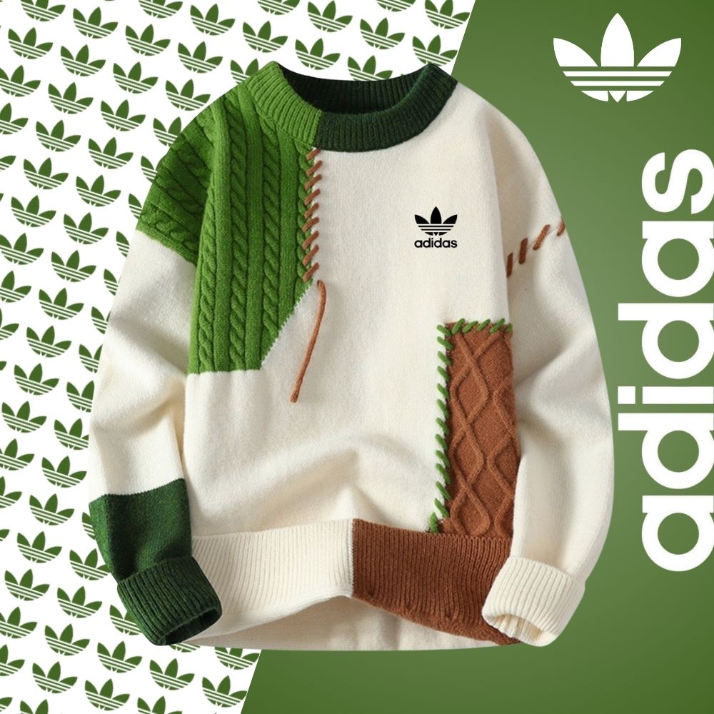Men's Vintage Patchwork Knit Sweater - foto 3
