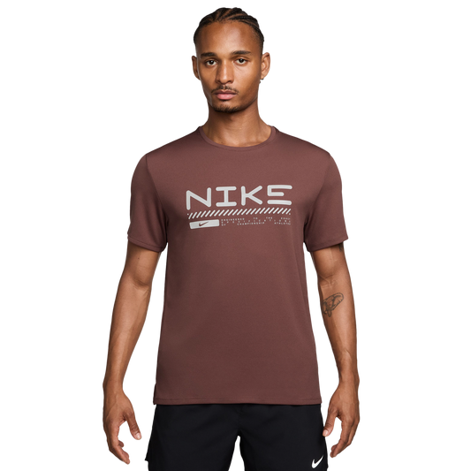 Nike Winter Miler Short Sleeve Top - Men's - Maroon/Silver