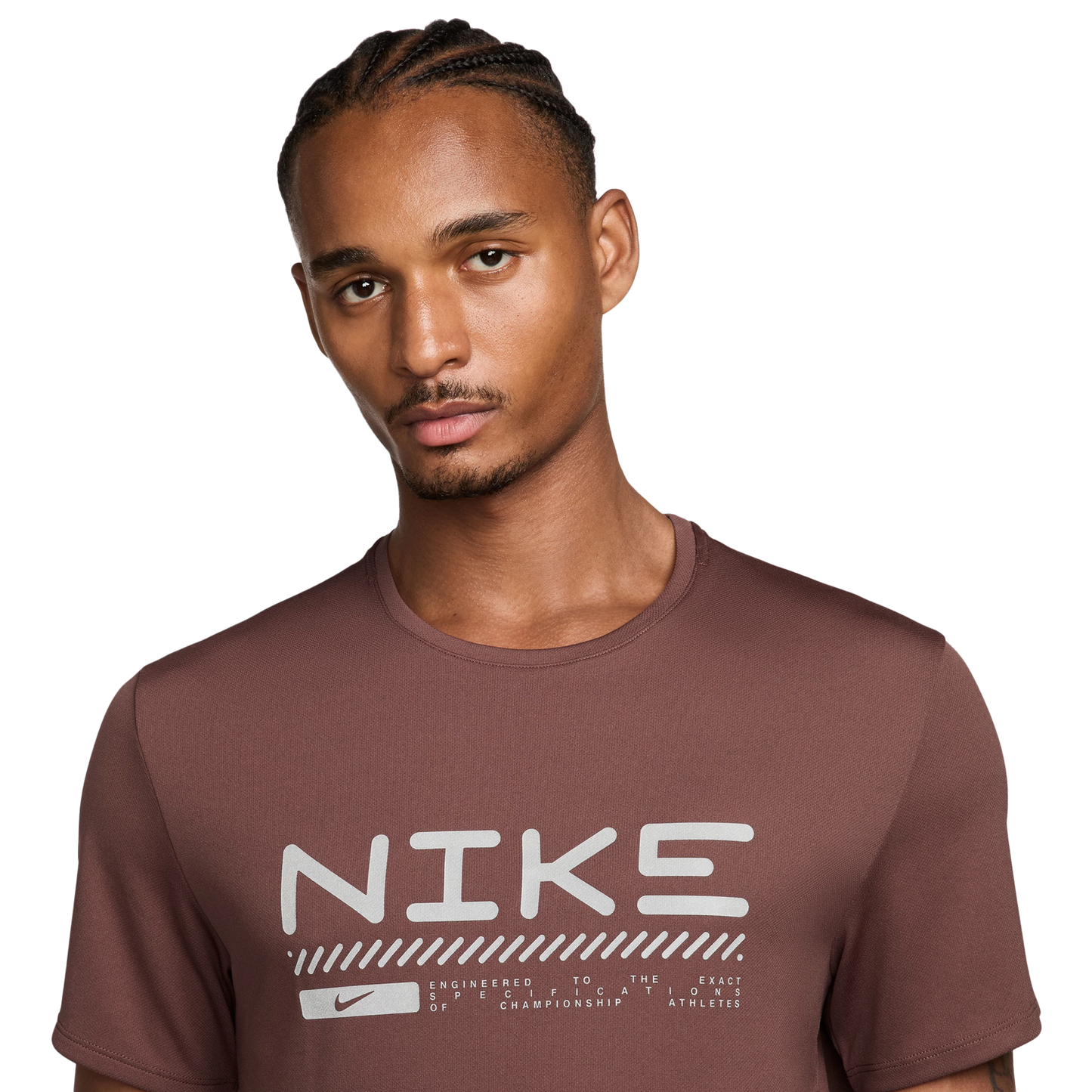 Nike Winter Miler Short Sleeve Top - Men's - Maroon/Silver