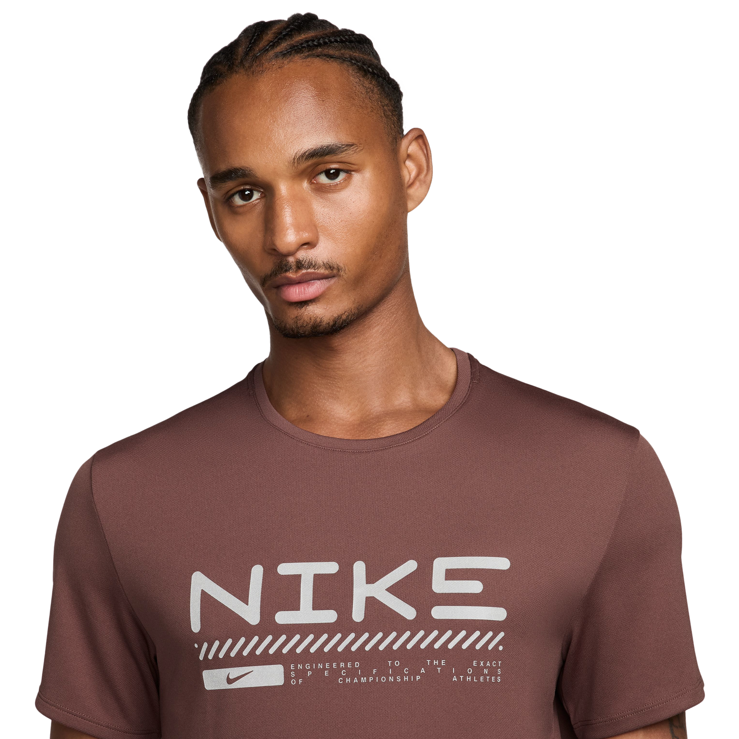 Nike Winter Miler Short Sleeve Top - Men's - Maroon/Silver