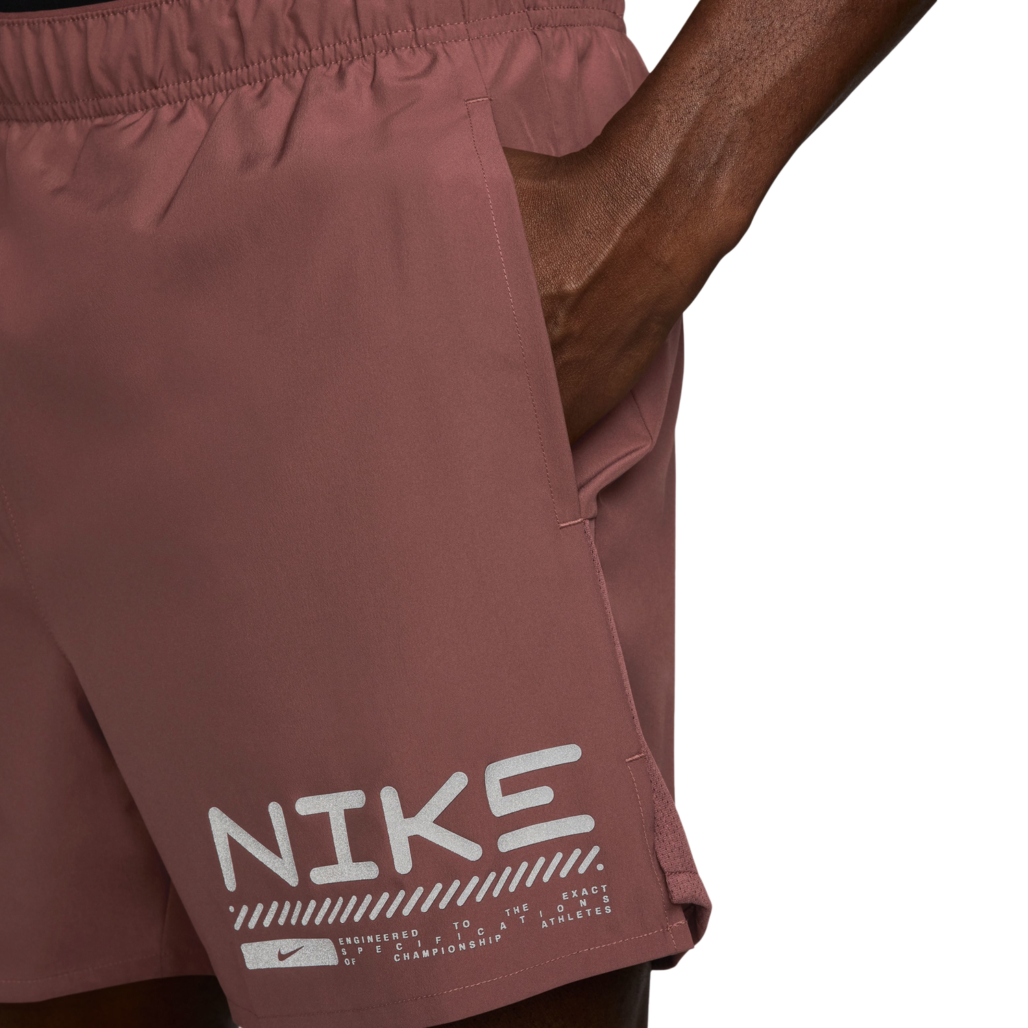 Nike Winterized Chlngr 5" 2In1 Shorts - Men's - Maroon/Silver