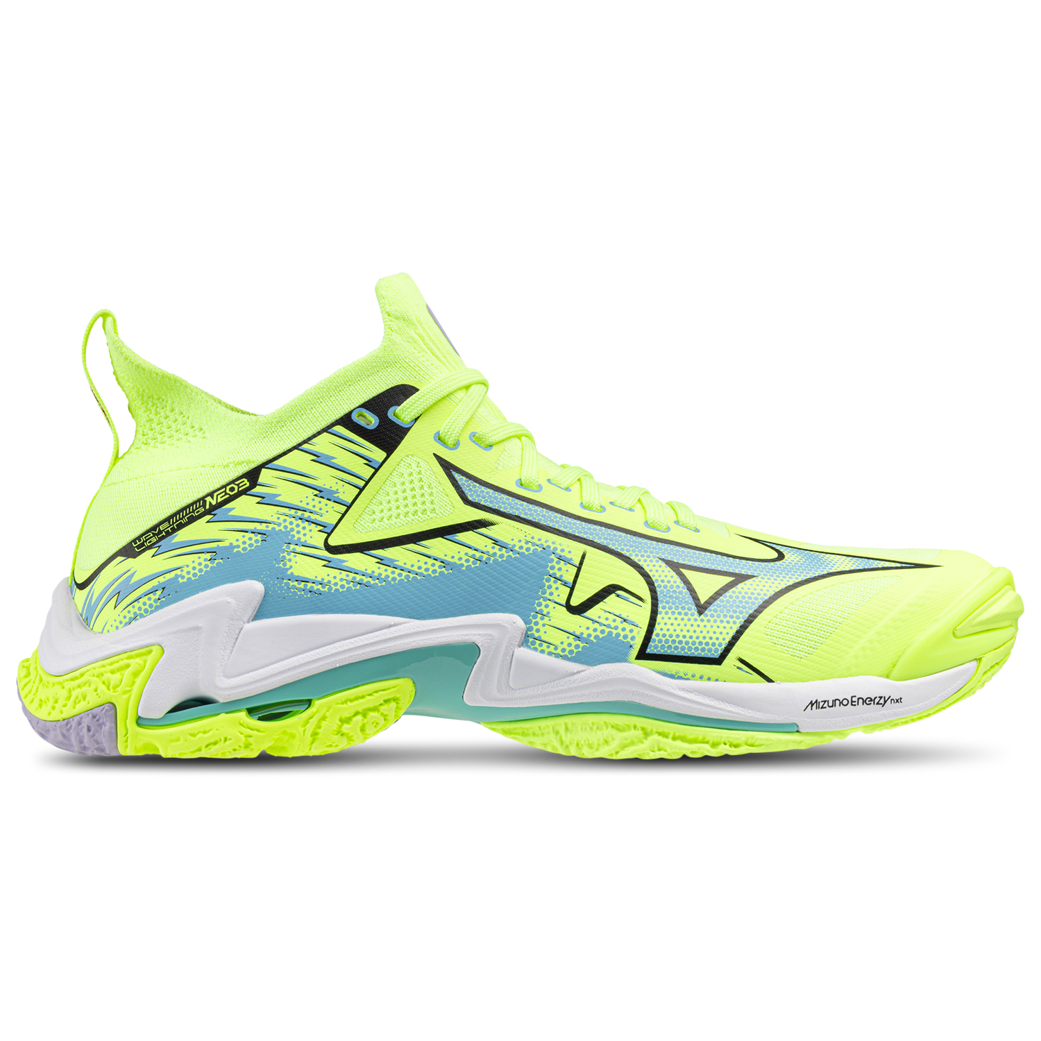 Mizuno Wave Lightning NEO 3 - Men's - Misty Blue/Neo Lime
