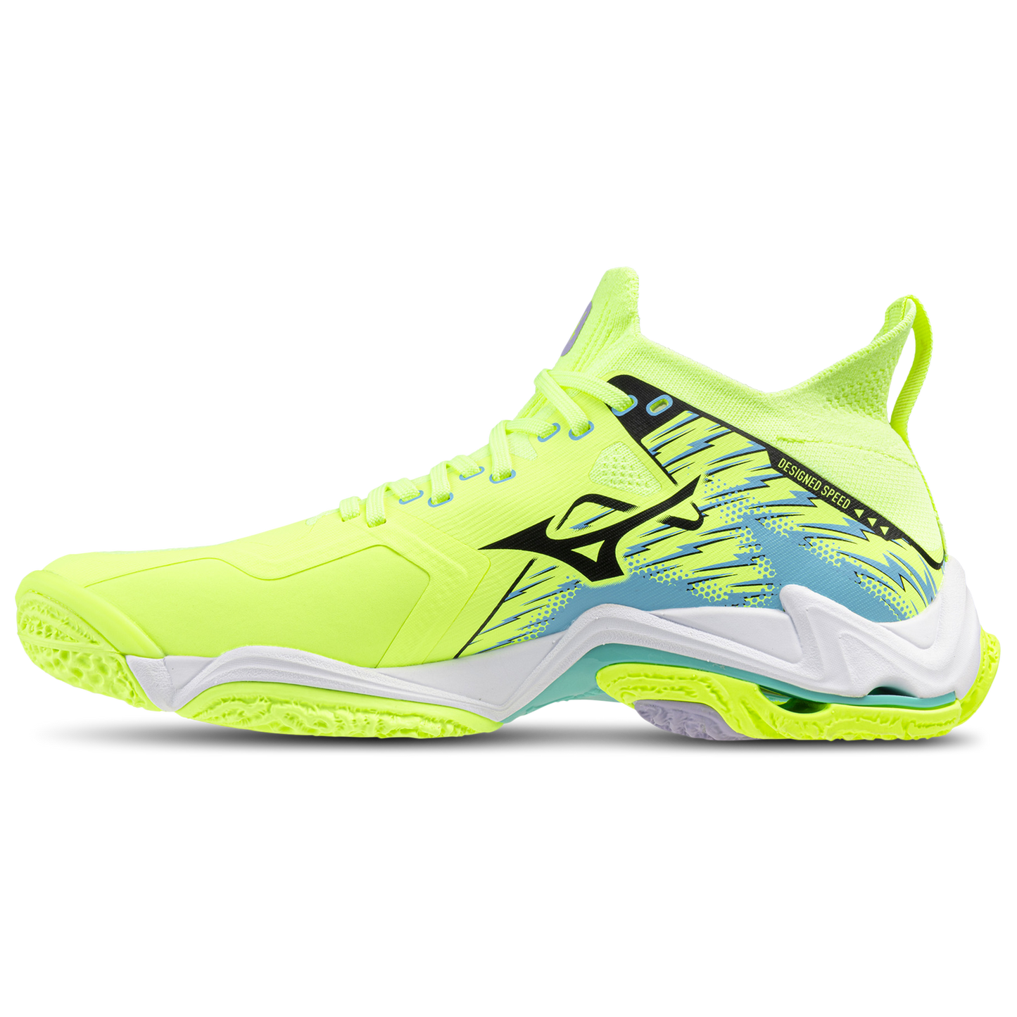 Mizuno Wave Lightning NEO 3 - Men's - Misty Blue/Neo Lime