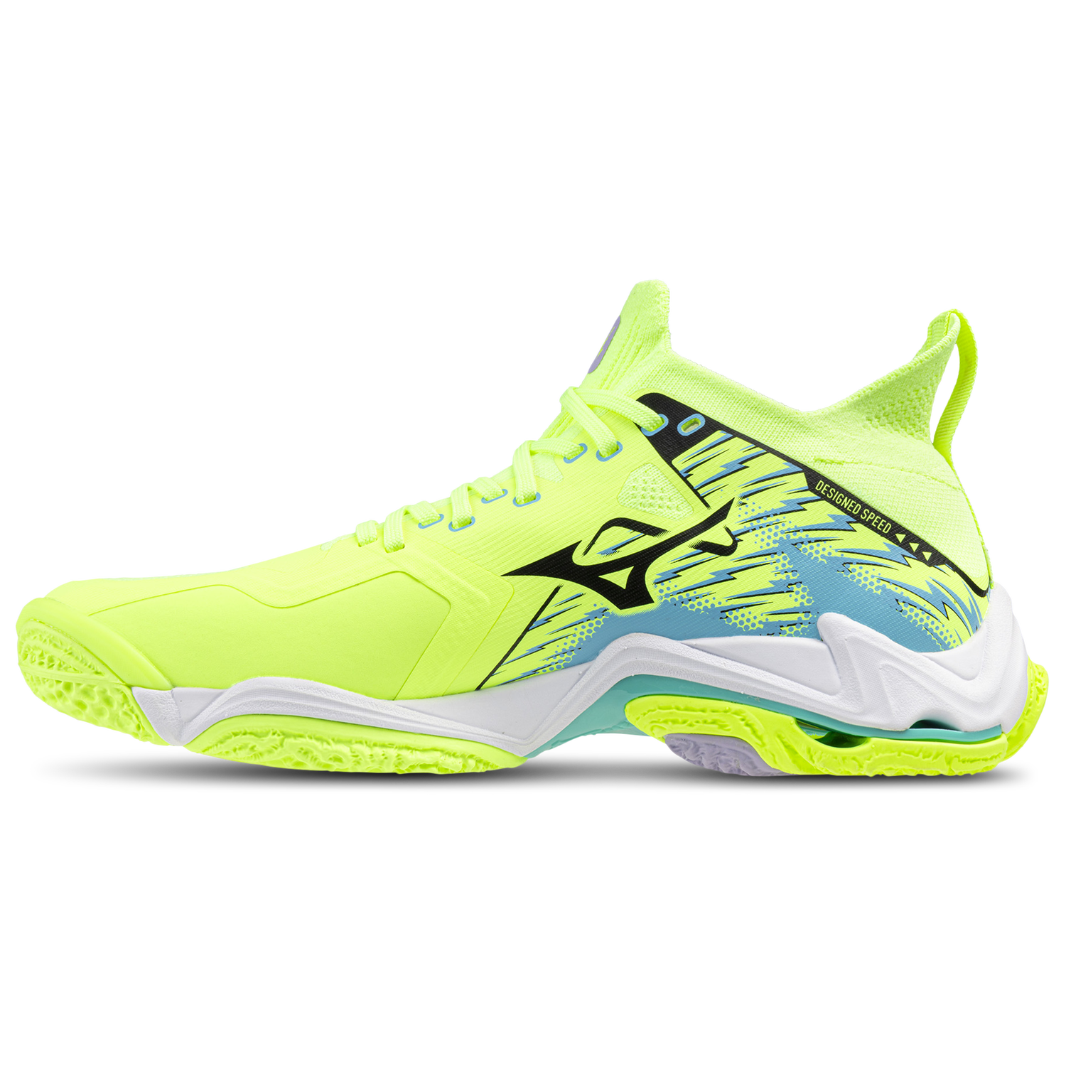 Mizuno Wave Lightning NEO 3 - Men's - Misty Blue/Neo Lime