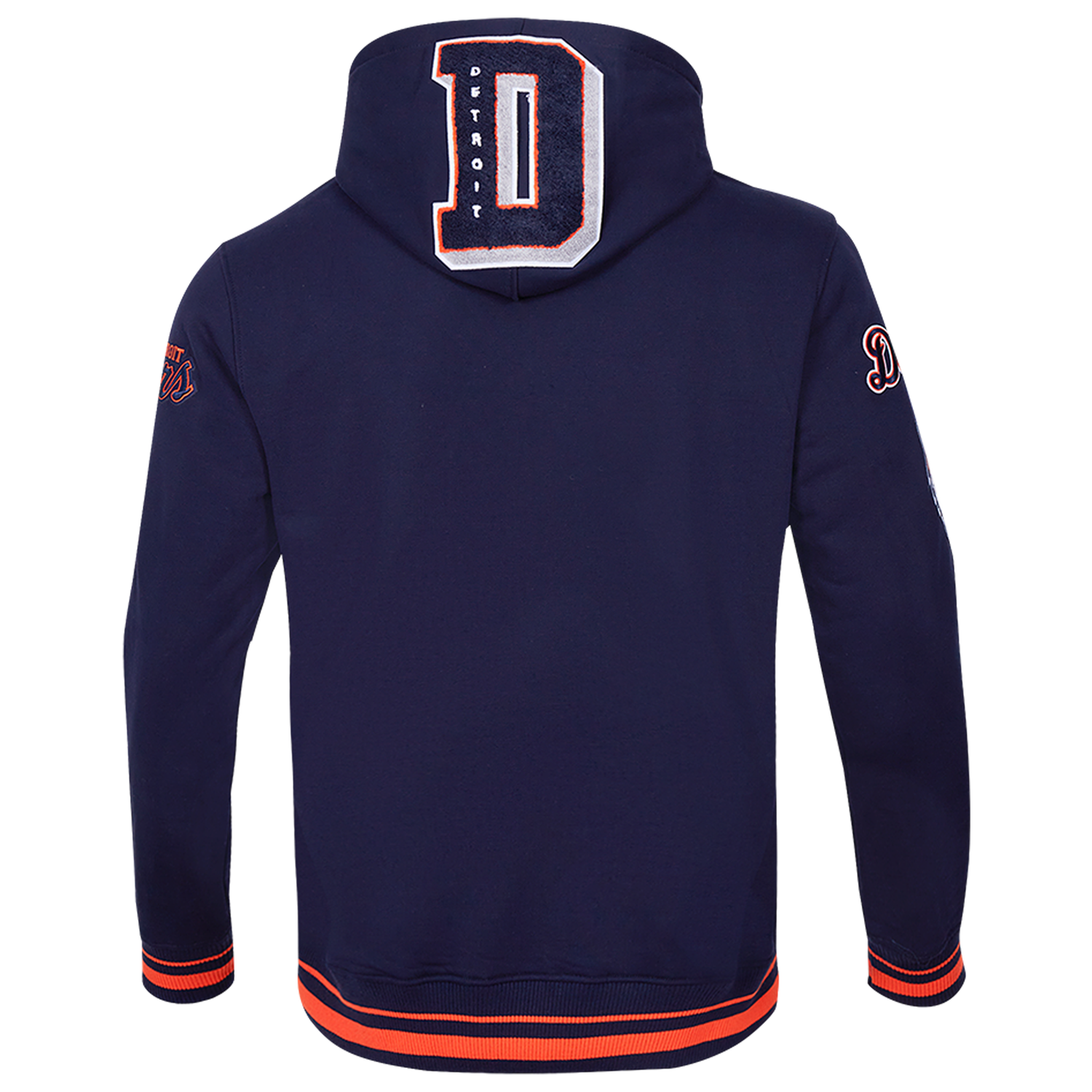 Pro Standard TIGERS MASH UP RIB FLC PO HOODIE - Men's - Midnight Navy/Orange/Midnight Navy