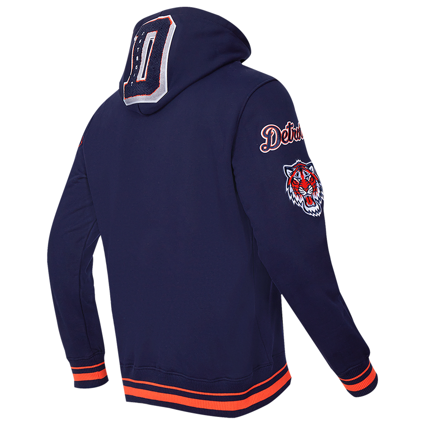 Pro Standard TIGERS MASH UP RIB FLC PO HOODIE - Men's - Midnight Navy/Orange/Midnight Navy